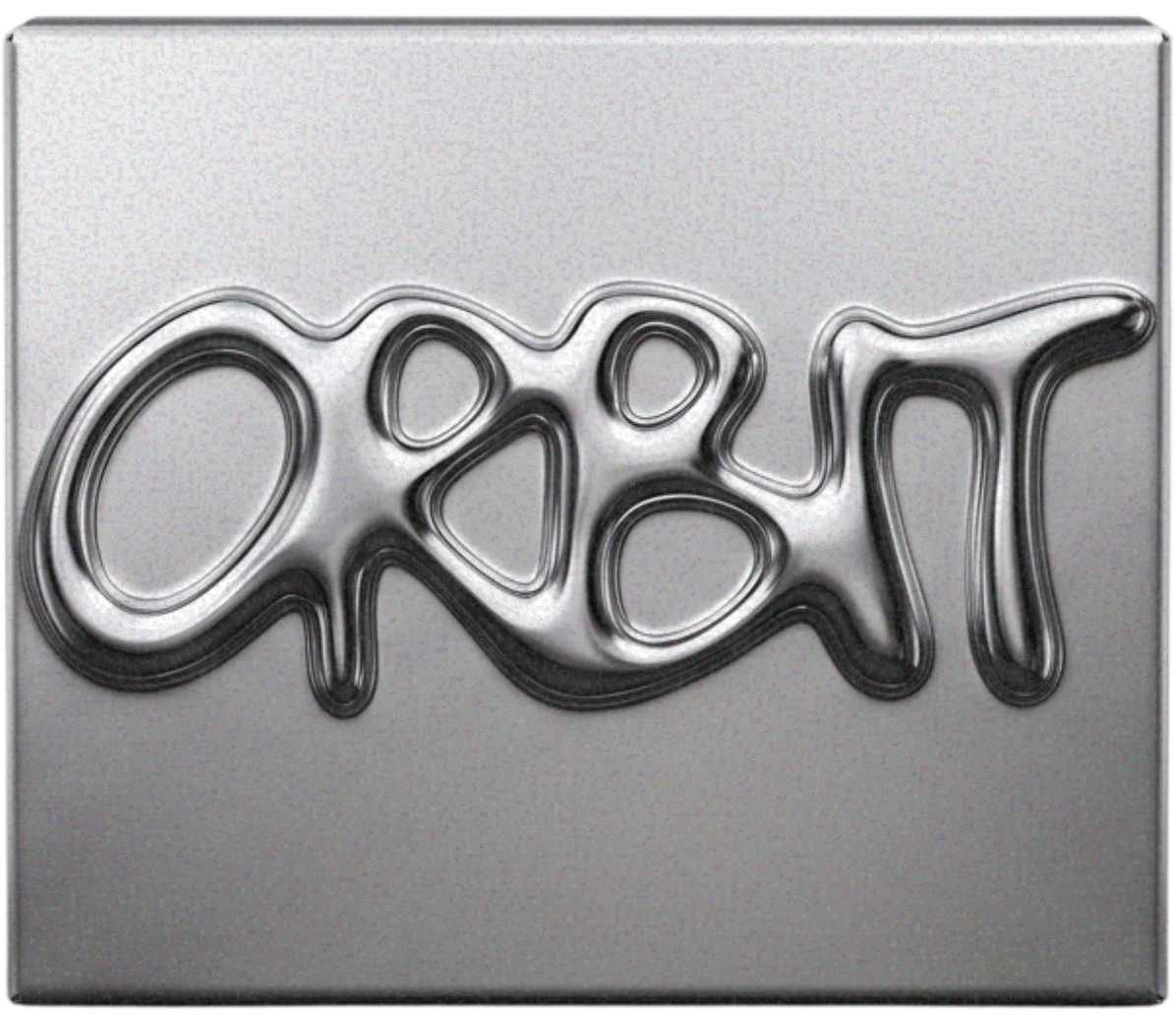 The ORBIT box, the chrome wordmark raised on its brushed silver lid